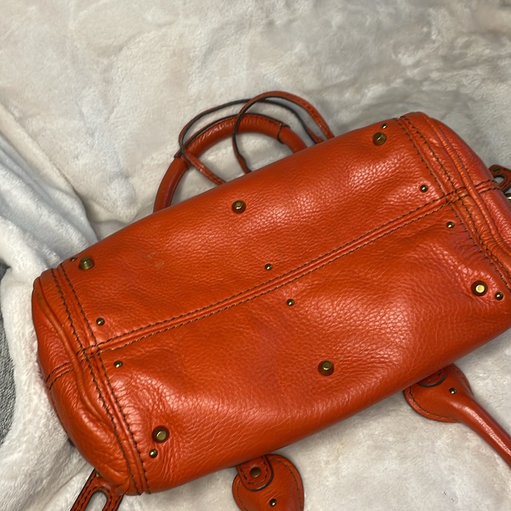 Chloe Orange Leather Satchel - Picture 10 of 12